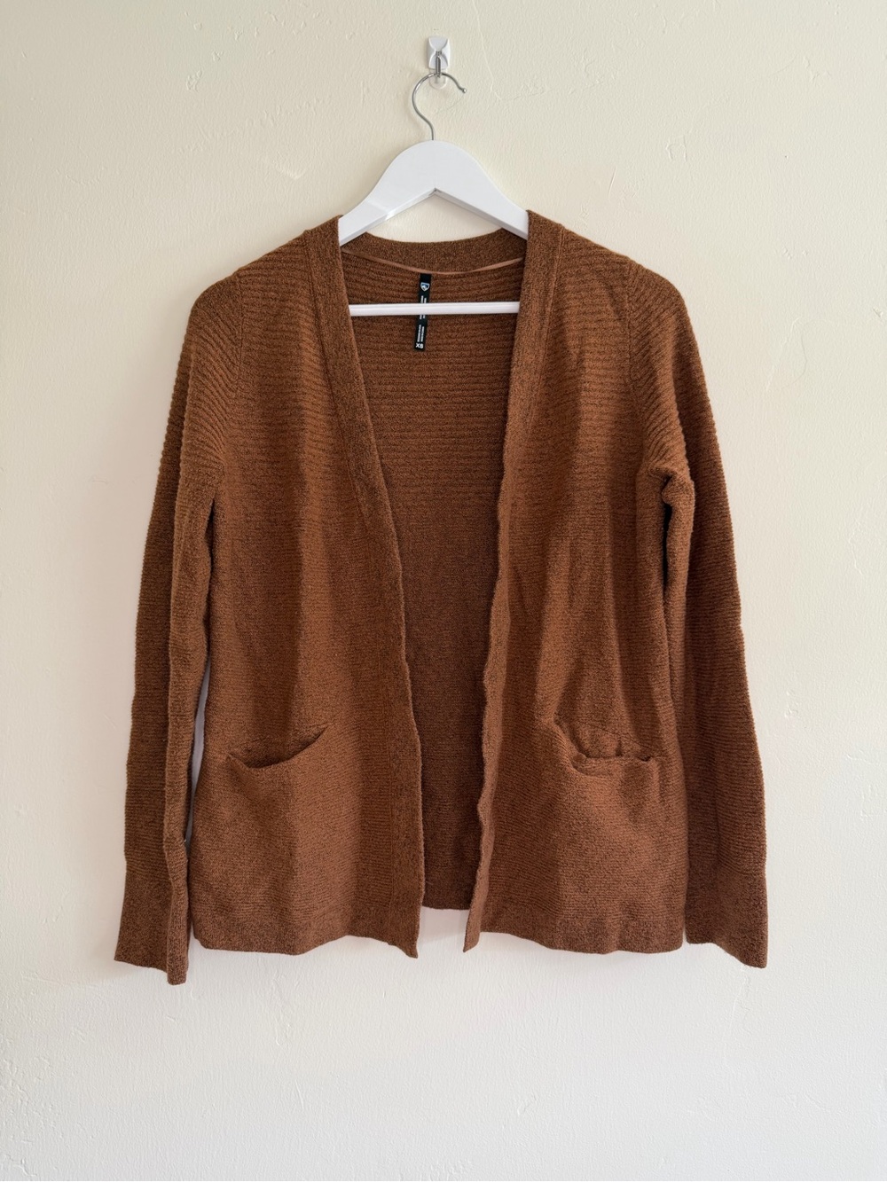 Kuhl Women’s Open Front Cardigan Sweater Size XS Brown Cotton Merino Wool Blend